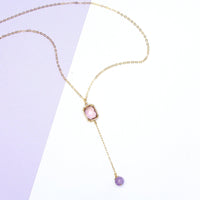 Amethyst Necklace-Dangling Necklace-La Meno