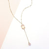 Rose Quartz Necklace-Dangling Necklace-La Meno