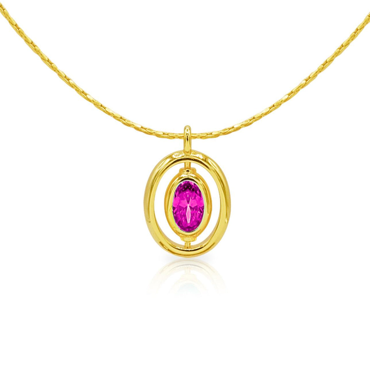 Oval Birthstone Necklace