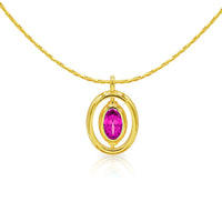 Oval Birthstone Necklace