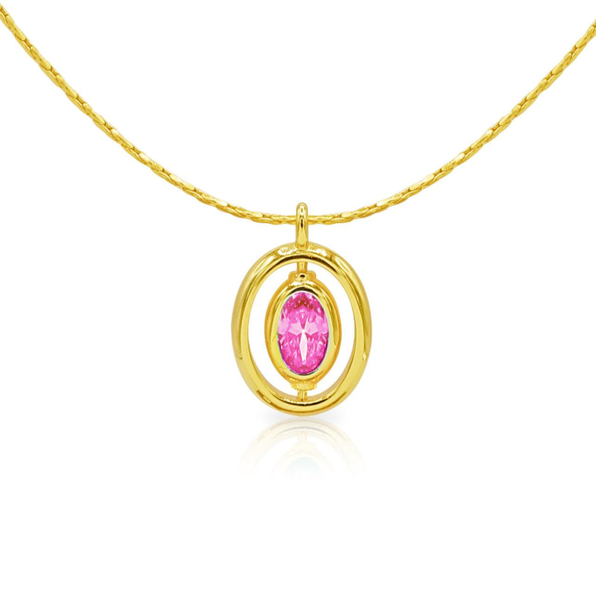 Oval Birthstone Necklace