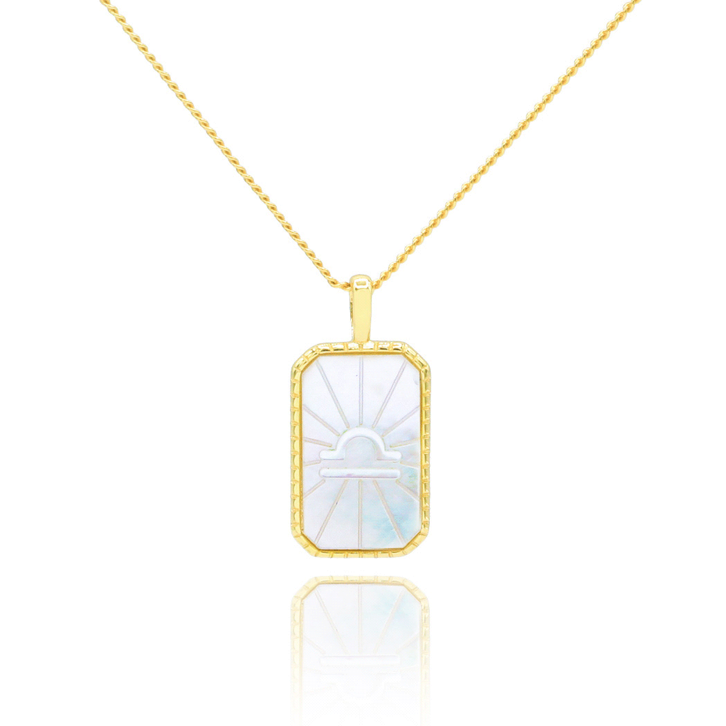 Mother of Pearl Zodiac Double-Sided Necklace