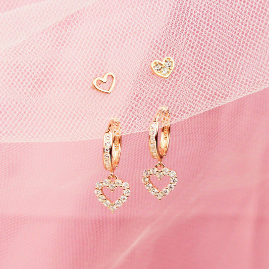 Lovely Heart Earring Set-Jewelry Set-La Meno