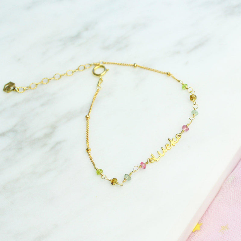 Luck Rainbow Tourmaline Bracelet-Adorn Bracelet-La Meno