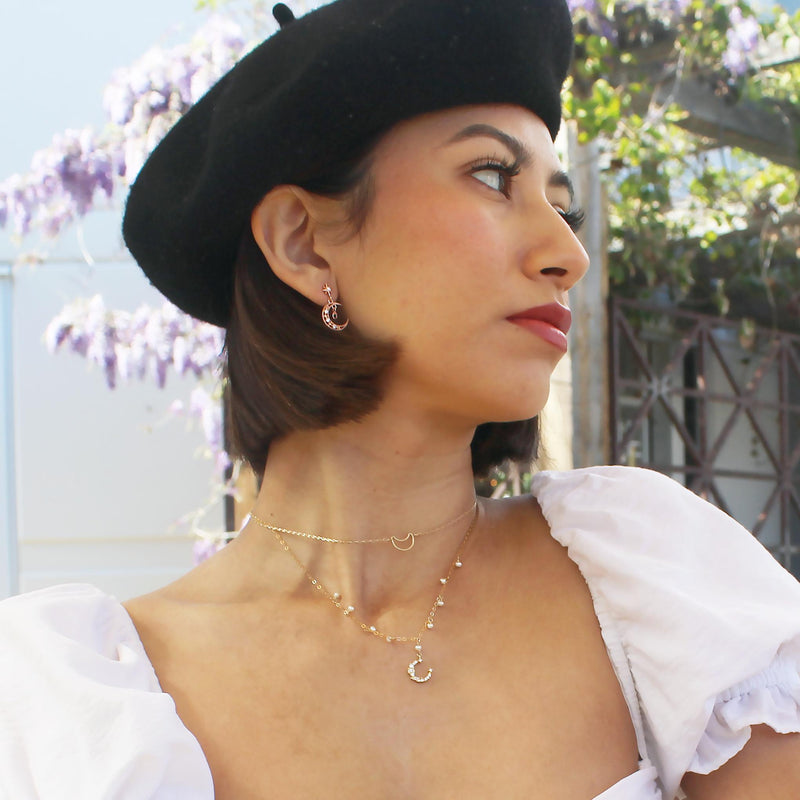 [Lucky Charm] Moon Necklace-Lucky Charm Necklace-La Meno