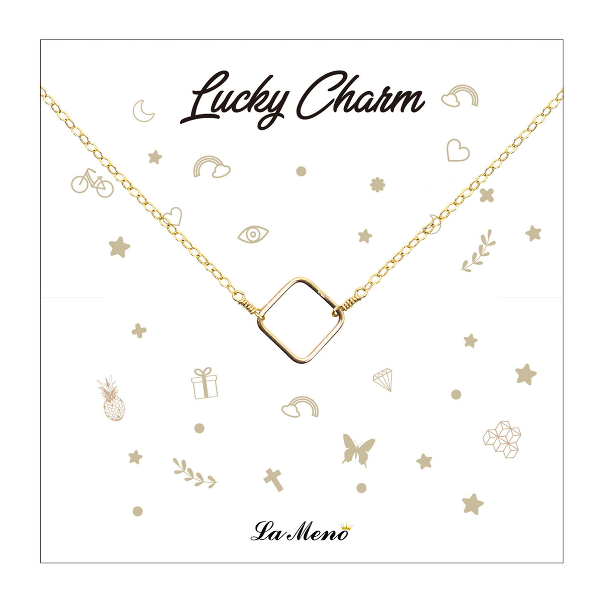 [Lucky Charm] Square Necklace-Lucky Charm Necklace-La Meno