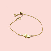 Lucky Elephant Bracelet (Gold)-Adorn Bracelet-La Meno
