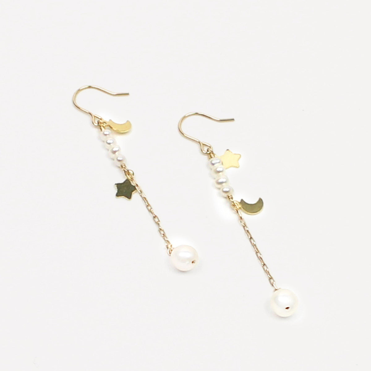 Luna, Star, Pearl Earring-Adorn Earring-La Meno