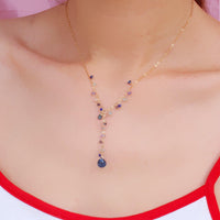 Luxe Treasure Necklace: Blue Ocean-Adorn Necklace-La Meno