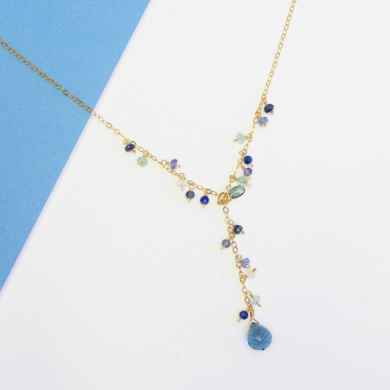 Luxe Treasure Necklace: Blue Ocean-Adorn Necklace-La Meno