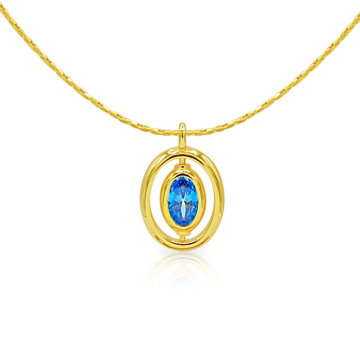 Oval Birthstone Necklace