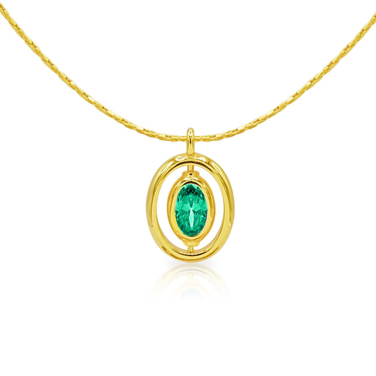 Oval Birthstone Necklace
