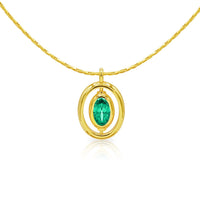 Oval Birthstone Necklace