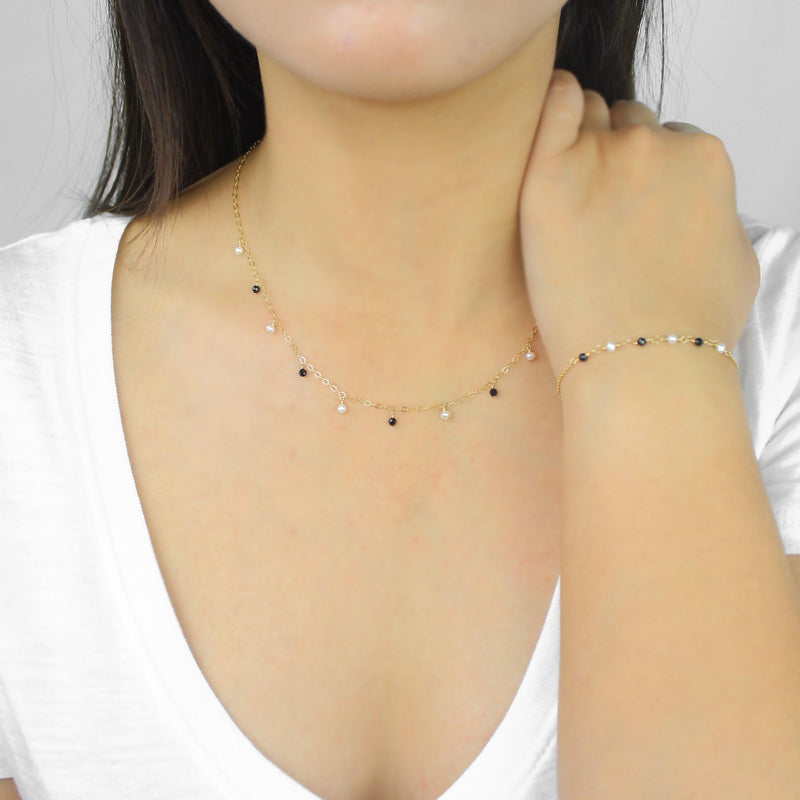 Pearl + Stone Bracelet-Adorn Bracelet-La Meno