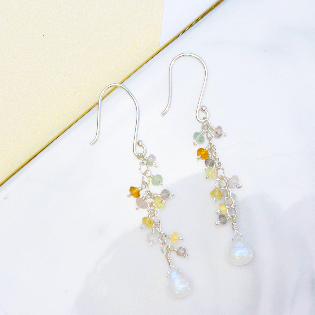 Minidot Earring: Moonstone-Adorn Earring-La Meno