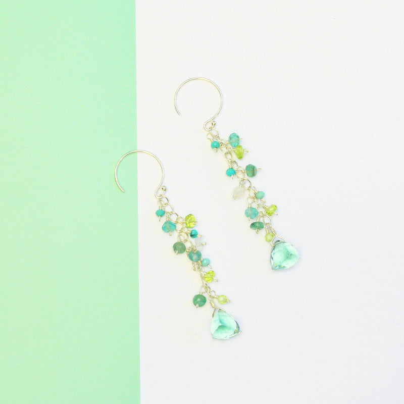 Minidot Earring: Sea Foam Quartz-Adorn Earring-La Meno