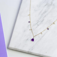 MiniDot Necklace: Amethyst Gem-Adorn Necklace-La Meno