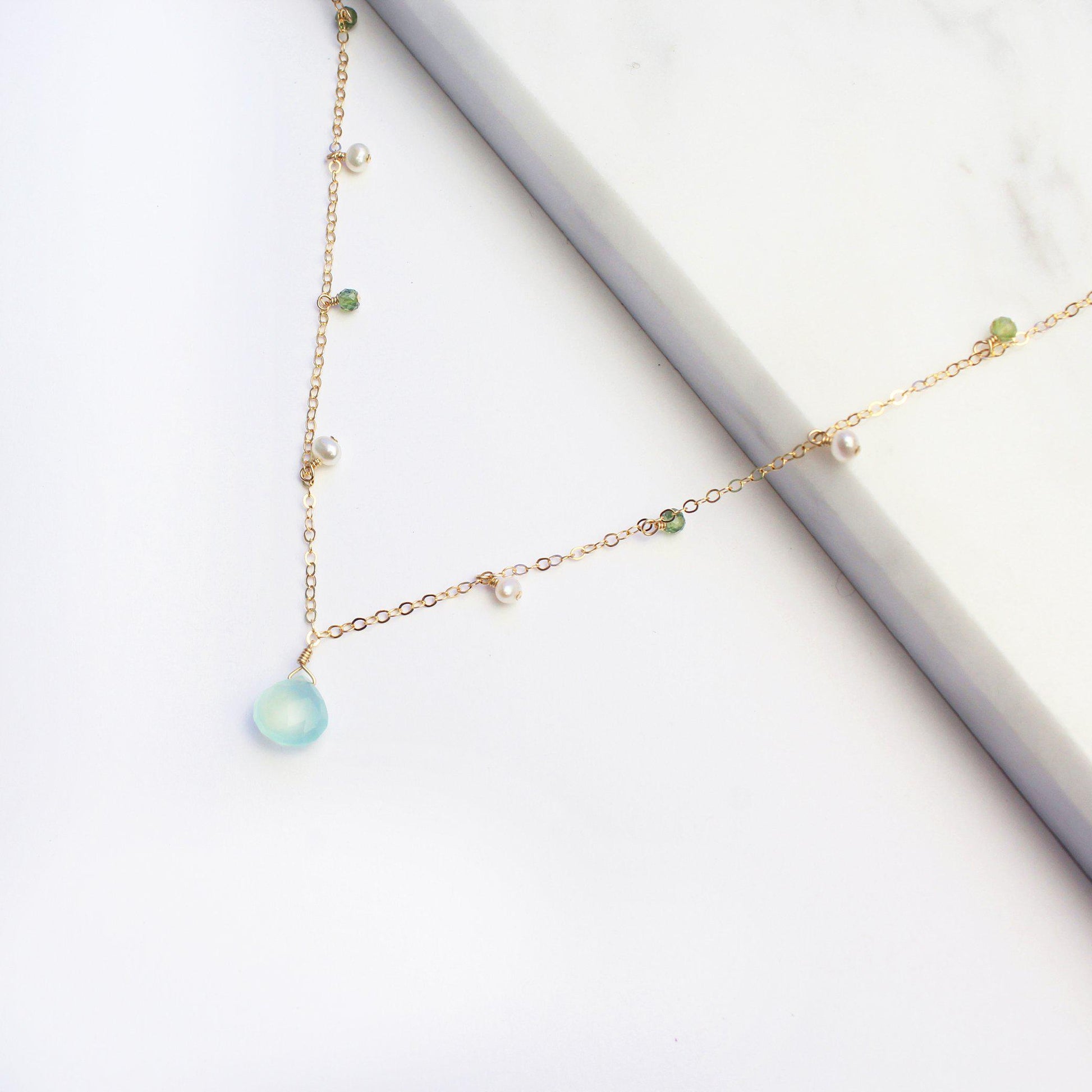 MiniDot Necklace: Color of the Sea-Adorn Necklace-La Meno