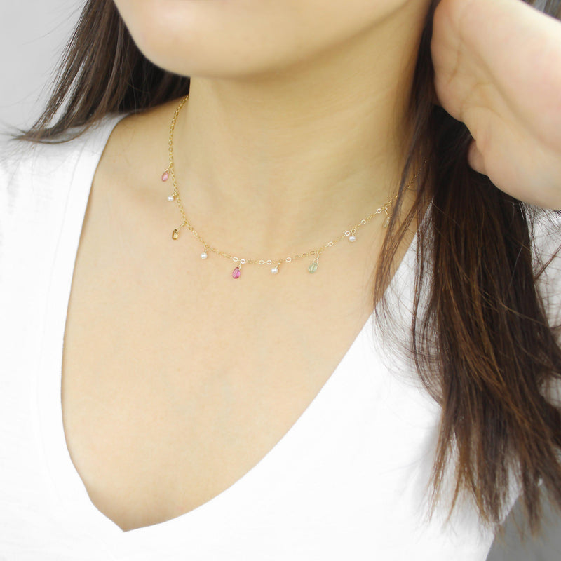 MiniDot Necklace: Colorful Sky-Adorn Necklace-La Meno