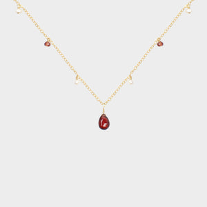 MiniDot Necklace: Pearl + Stone-Adorn Necklace-La Meno