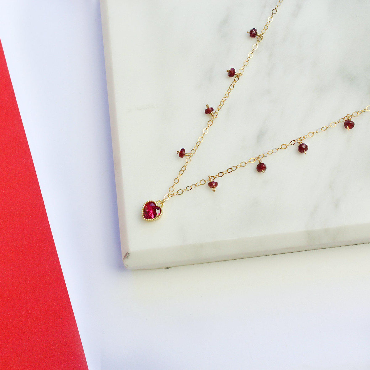 MiniDot Necklace: Heart-Adorn Necklace-La Meno