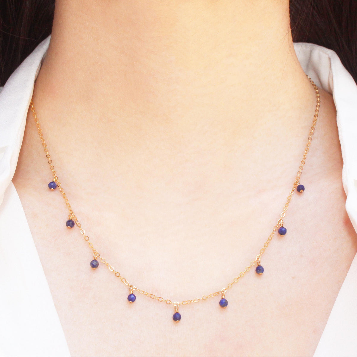 MiniDot Necklace: Lapis Lazuli-Adorn Necklace-La Meno