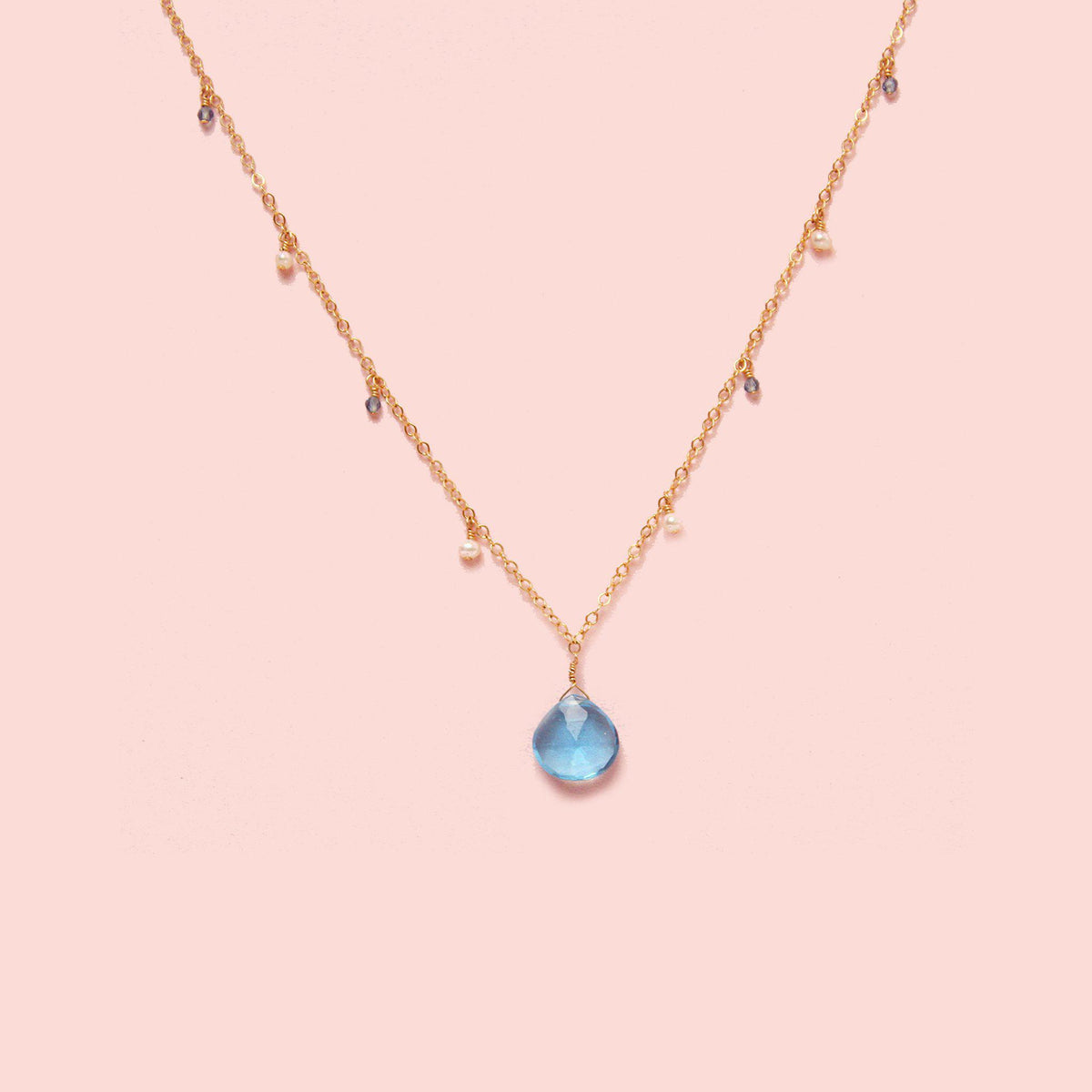 MiniDot Necklace: Ocean Blue-Adorn Necklace-La Meno