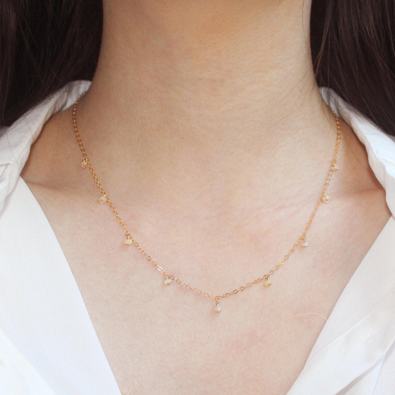 MiniDot Necklace: Opal-Adorn Necklace-La Meno