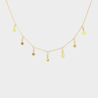 MiniDot Necklace: Stars on Pearl-Adorn Necklace-La Meno