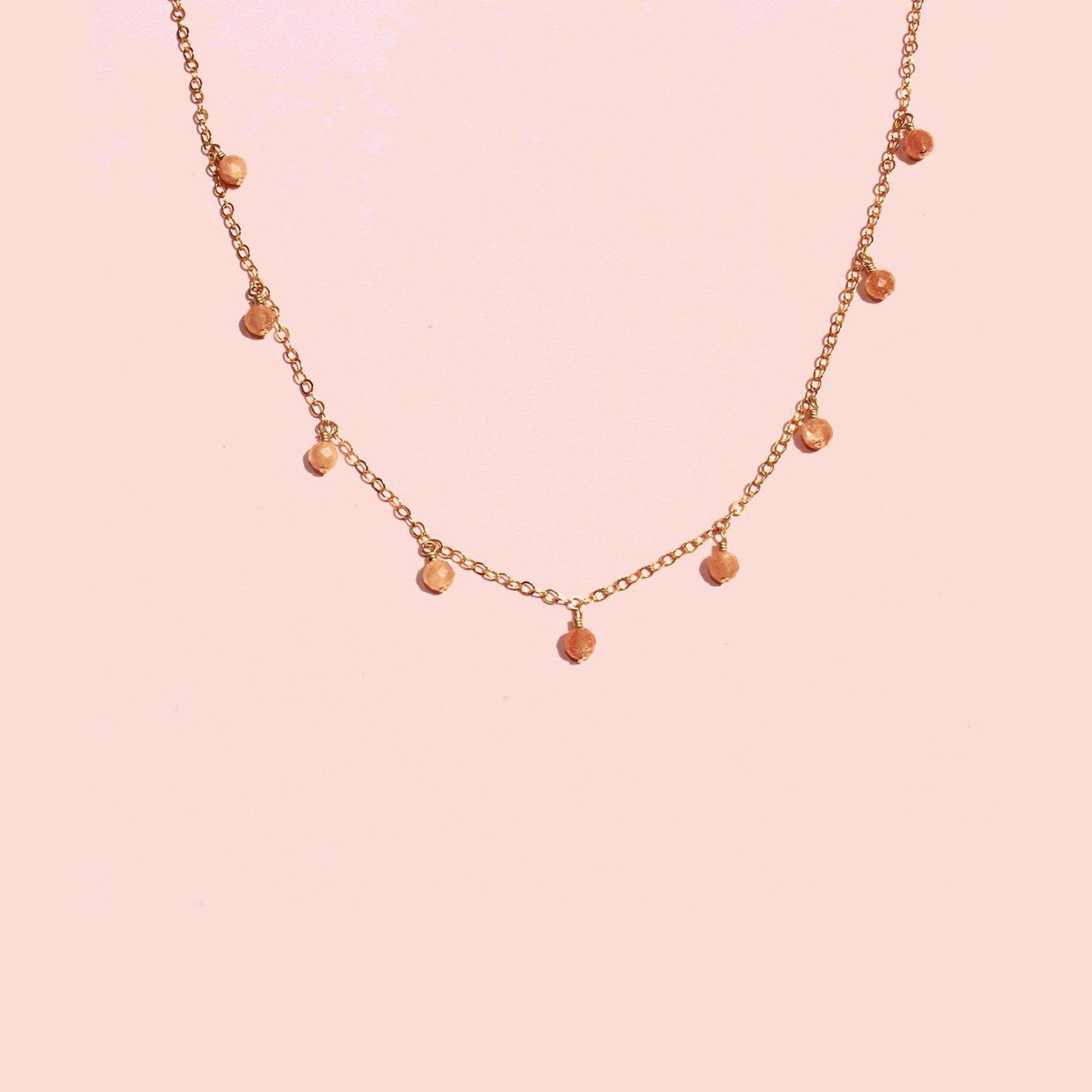 MiniDot Necklace: Sunstone-Adorn Necklace-La Meno