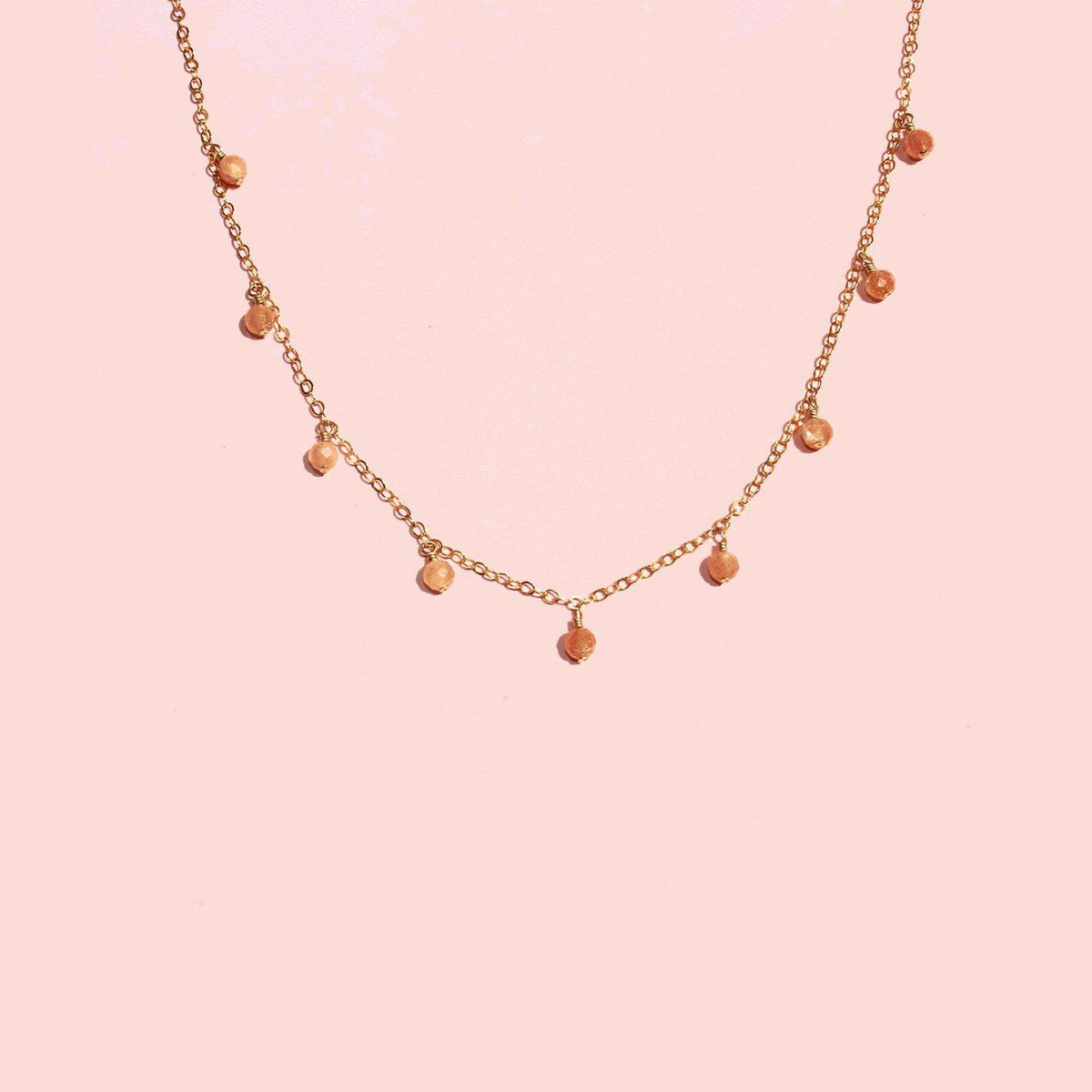 MiniDot Necklace: Sunstone-Adorn Necklace-La Meno