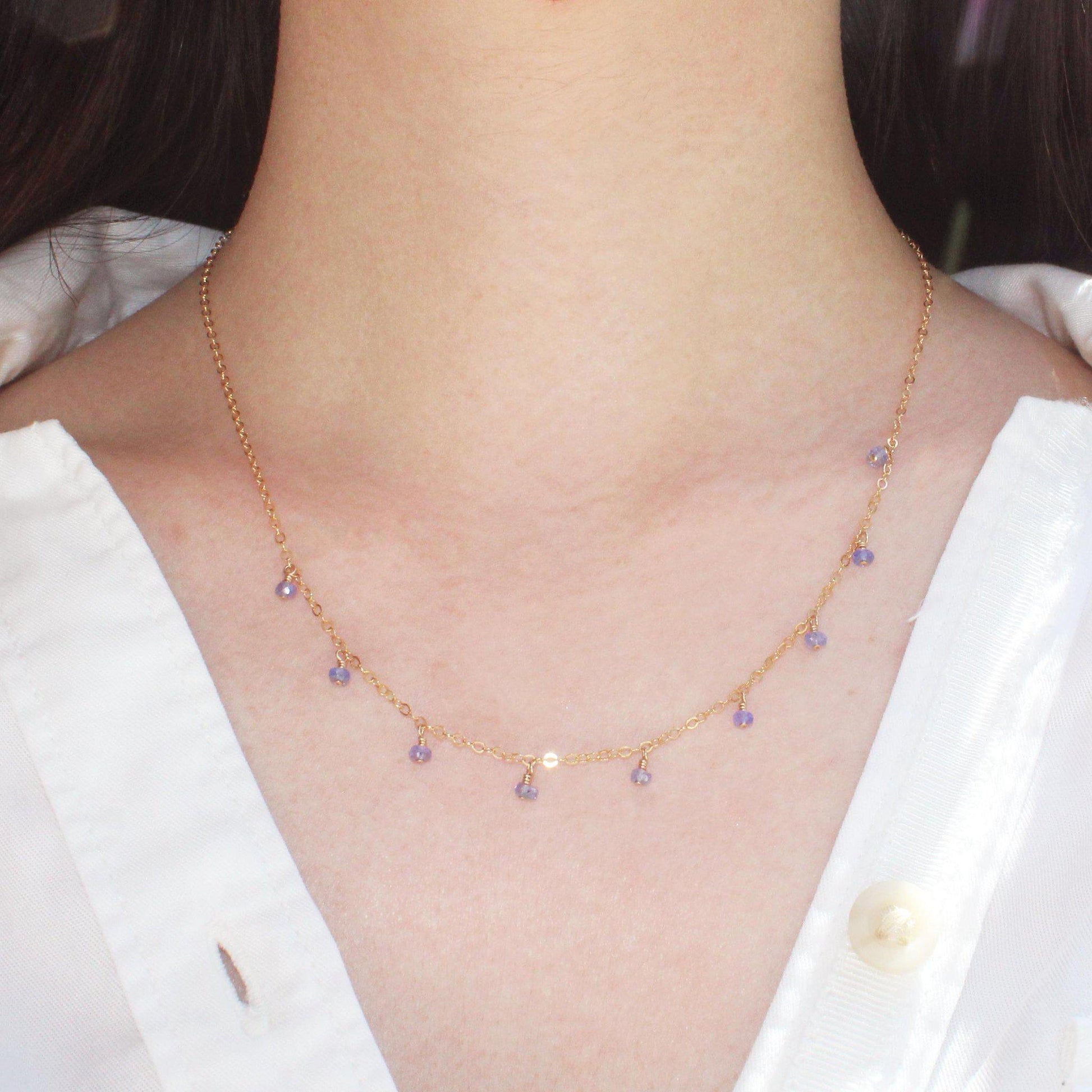 MiniDot Necklace: Tanzanite-Adorn Necklace-La Meno