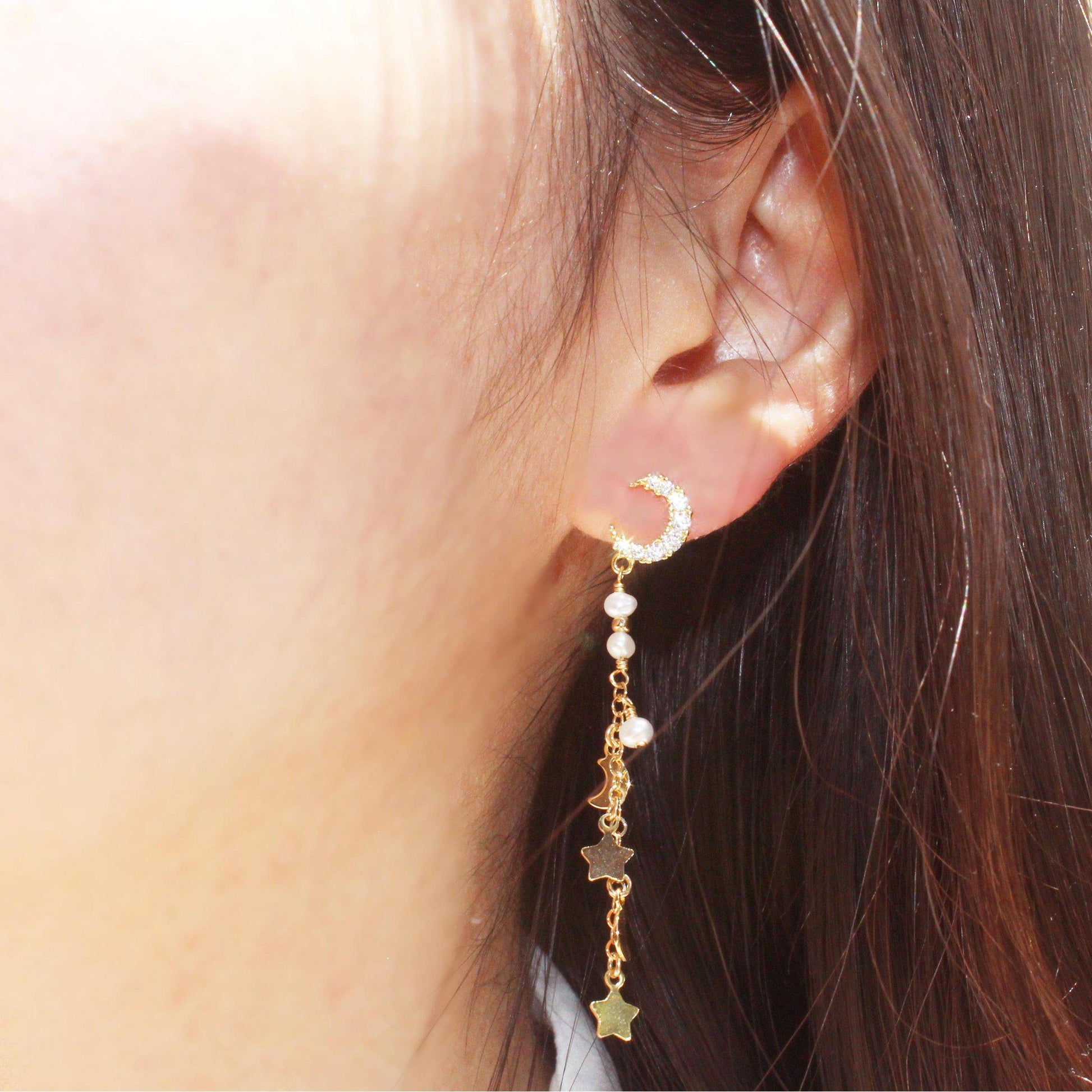 Moon & Star Earring-Adorn Earring-La Meno