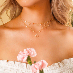 Moon & Star Necklace-Adorn Necklace-La Meno