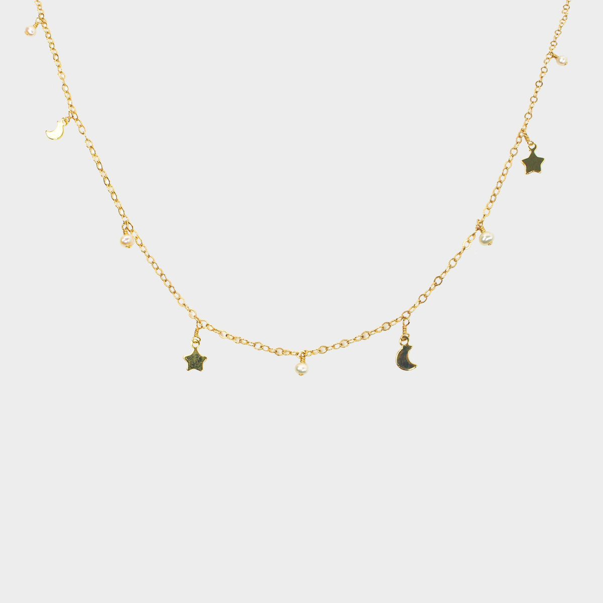 Moon & Star Necklace-Adorn Necklace-La Meno