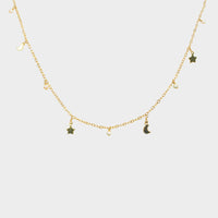 Moon & Star Necklace-Adorn Necklace-La Meno