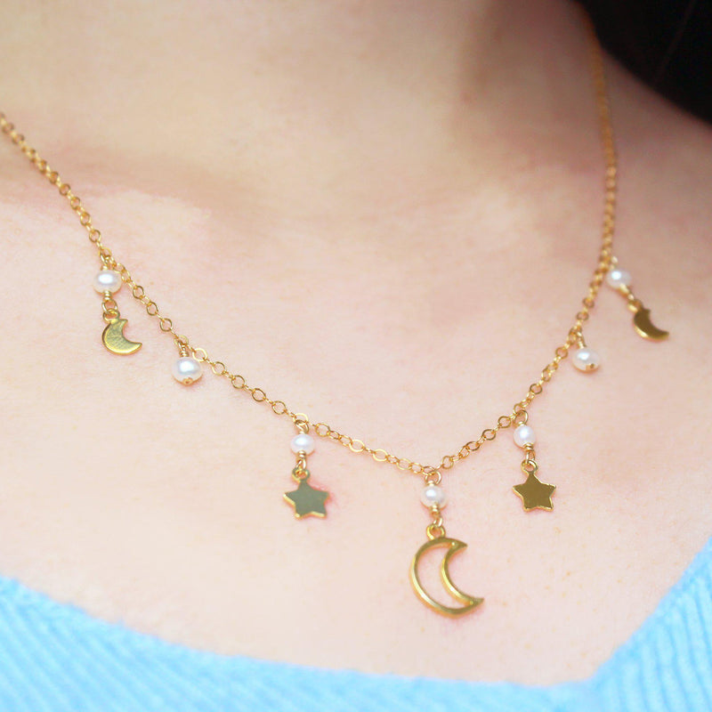 Moony & Starry Night Necklace-Adorn Necklace-La Meno