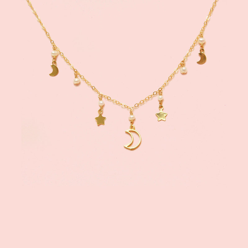 Moony & Starry Night Necklace-Adorn Necklace-La Meno
