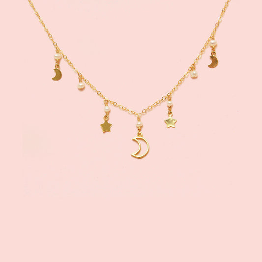 Moony & Starry Night Necklace-Adorn Necklace-La Meno