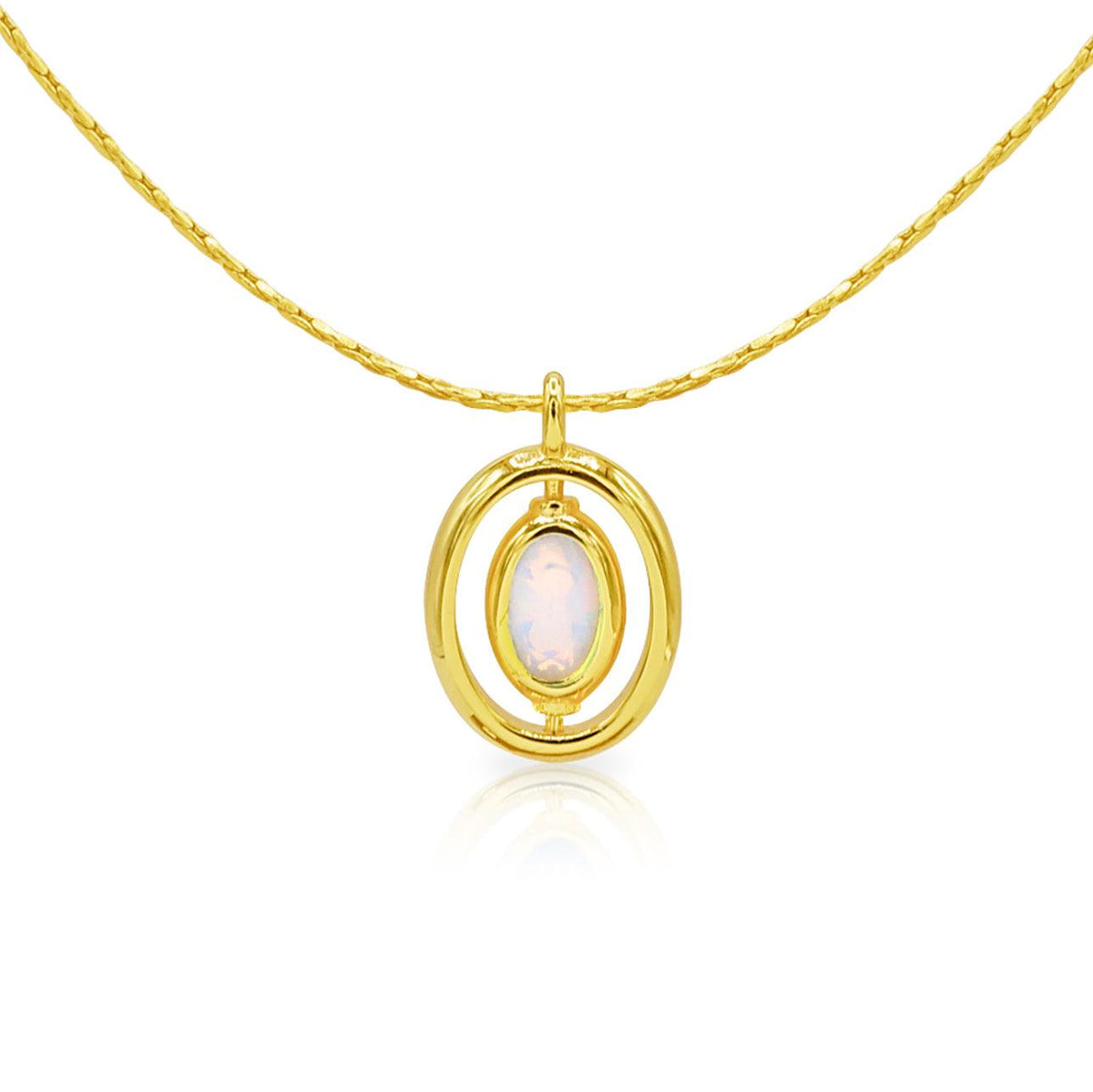 Oval Birthstone Necklace