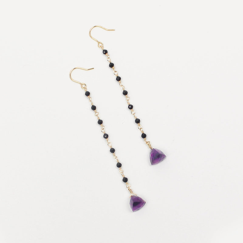 Onyx and Amethyst Earring-Adorn Earring-La Meno