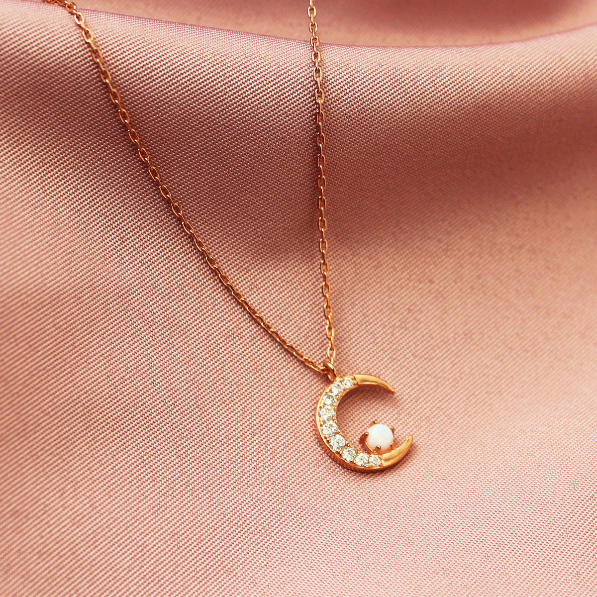 Opal Moon Necklace-Limited Edition-La Meno