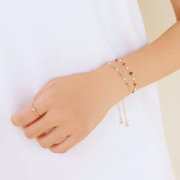 Pearl and Garnet Bracelet-Adorn Bracelet-La Meno