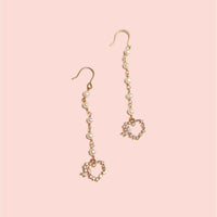 Pearl Drop Heart Earring-Adorn Earring-La Meno