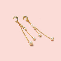 Pearl on Moon Earring-Adorn Earring-La Meno