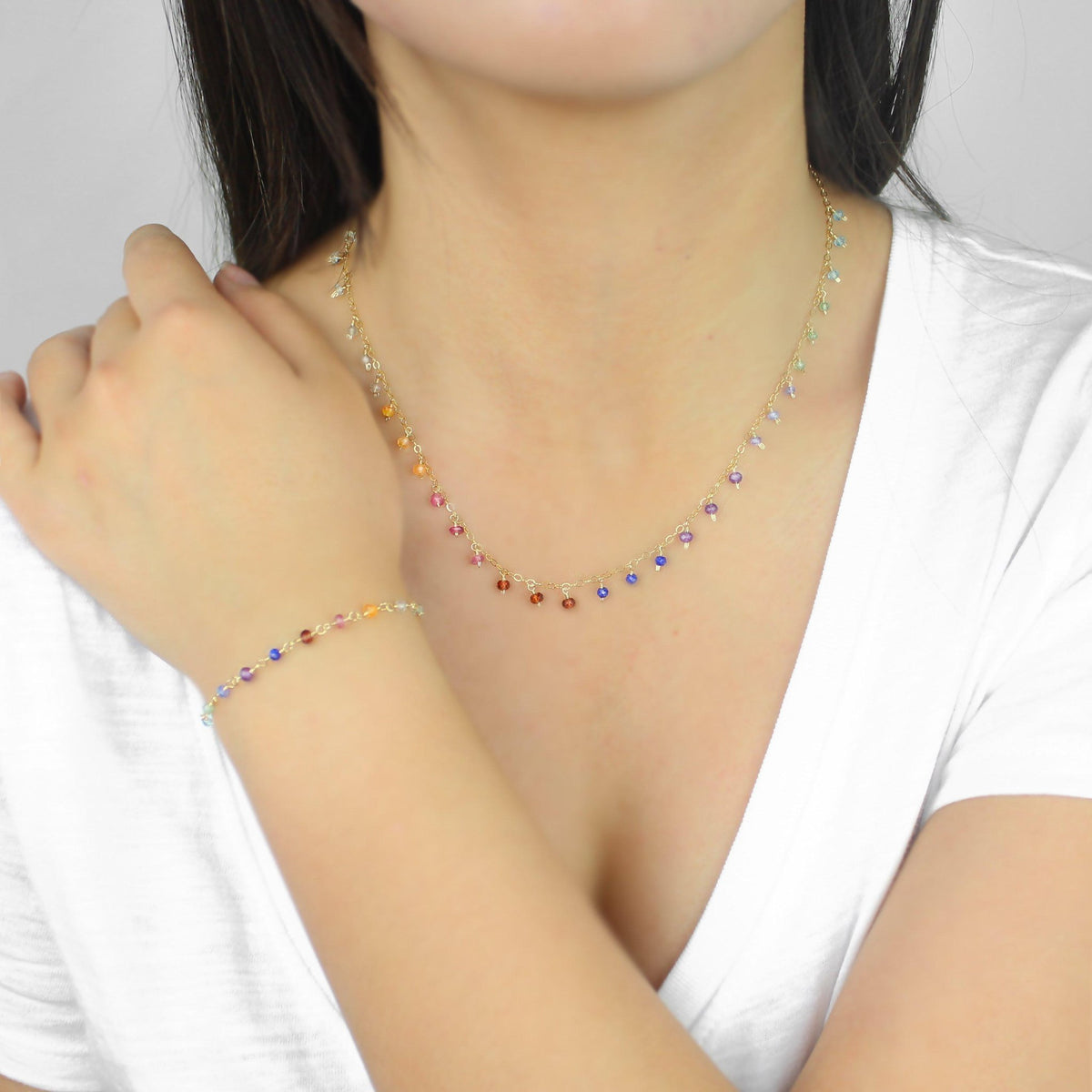 Rainbow All the Way-Adorn Necklace-La Meno