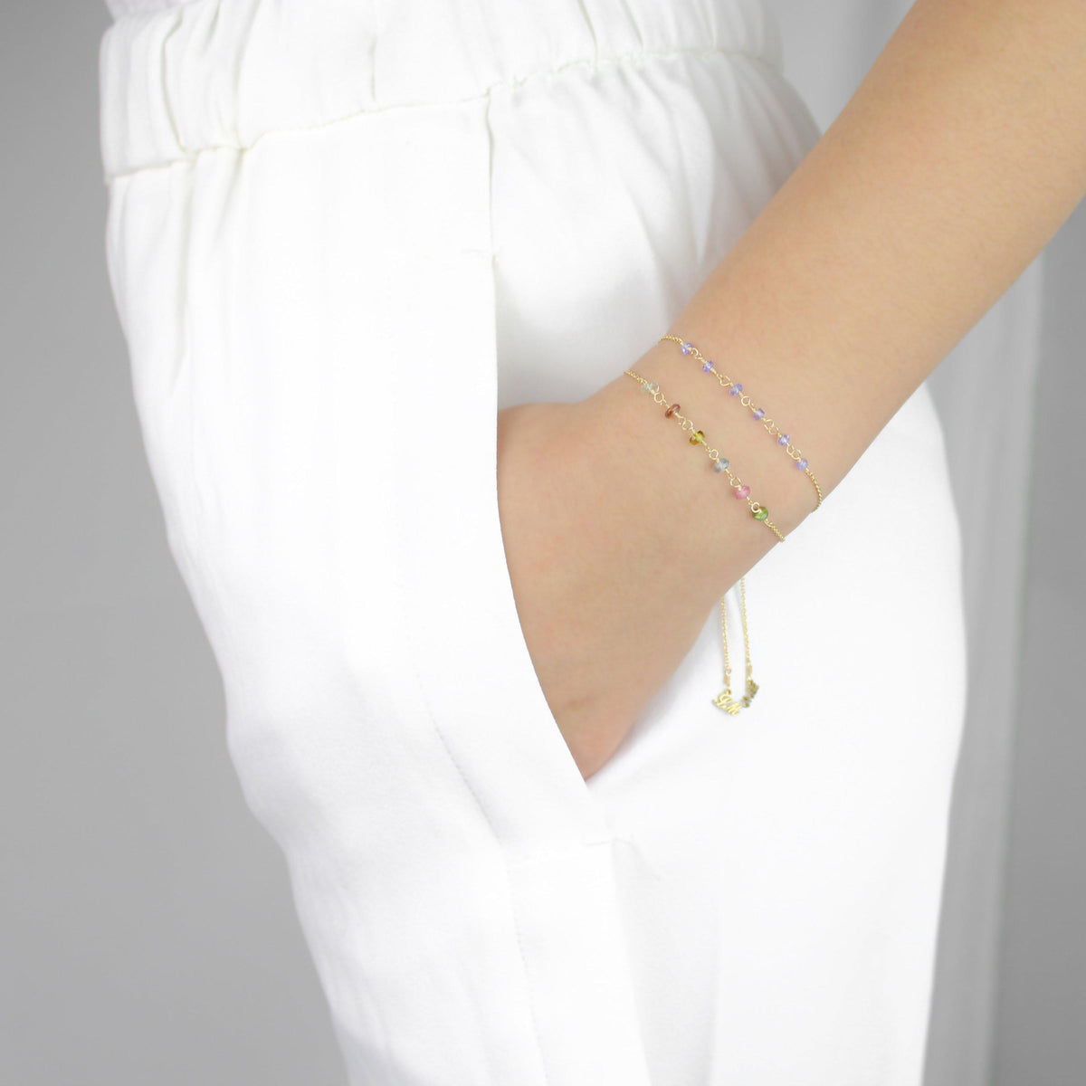 Rainbow Tourmaline Bracelet-Adorn Bracelet-La Meno