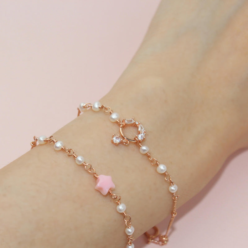 Rosy Pearl Bracelet-Adorn Bracelet-La Meno