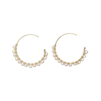 Dainty Circle Pearl Earrings