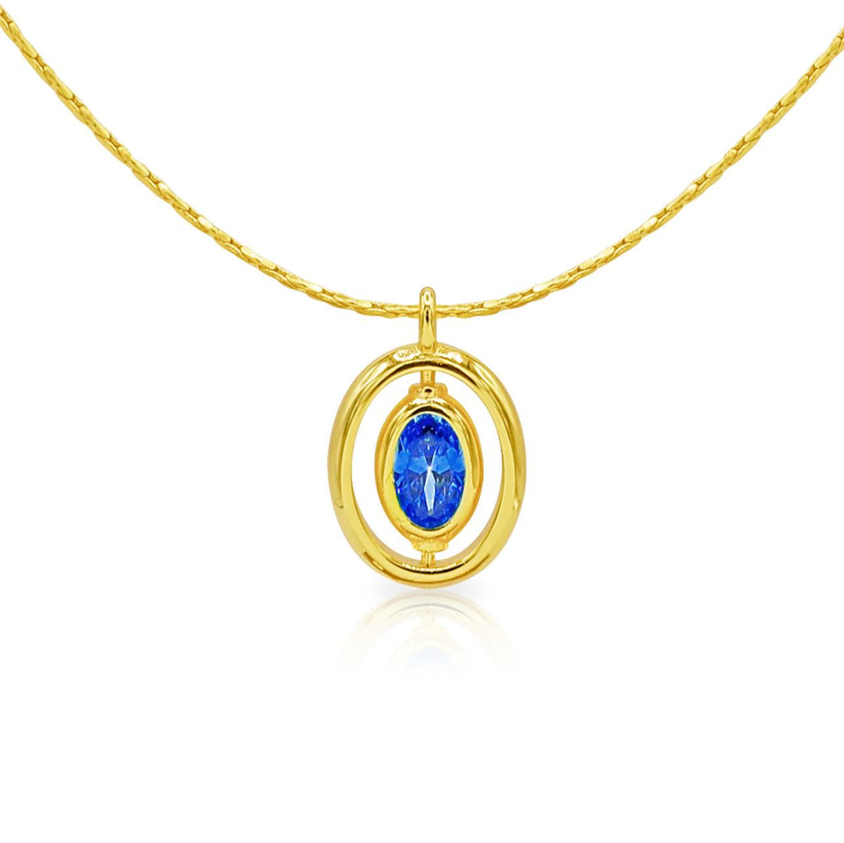 Oval Birthstone Necklace